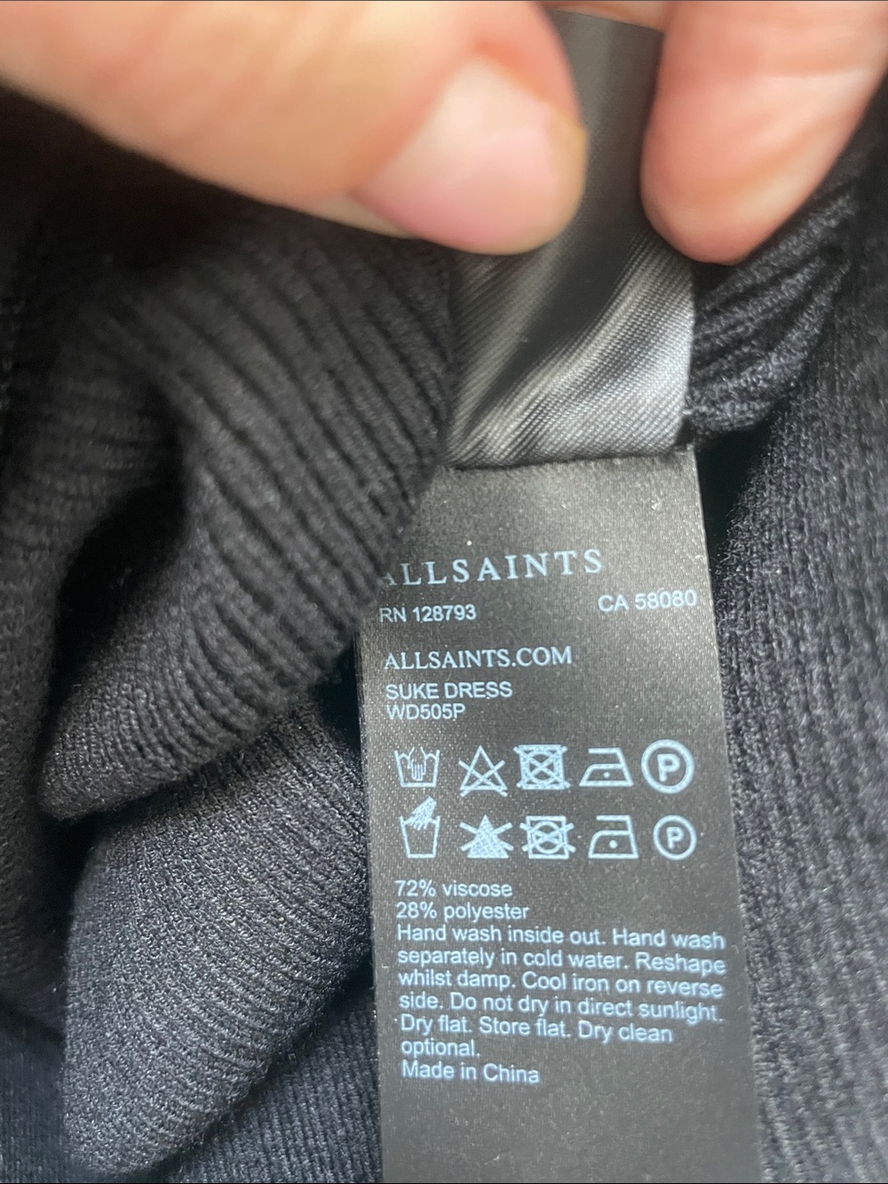 All Saints Suke Rib Knit Sweater Dress Black Size Small - Picture 8 of 8